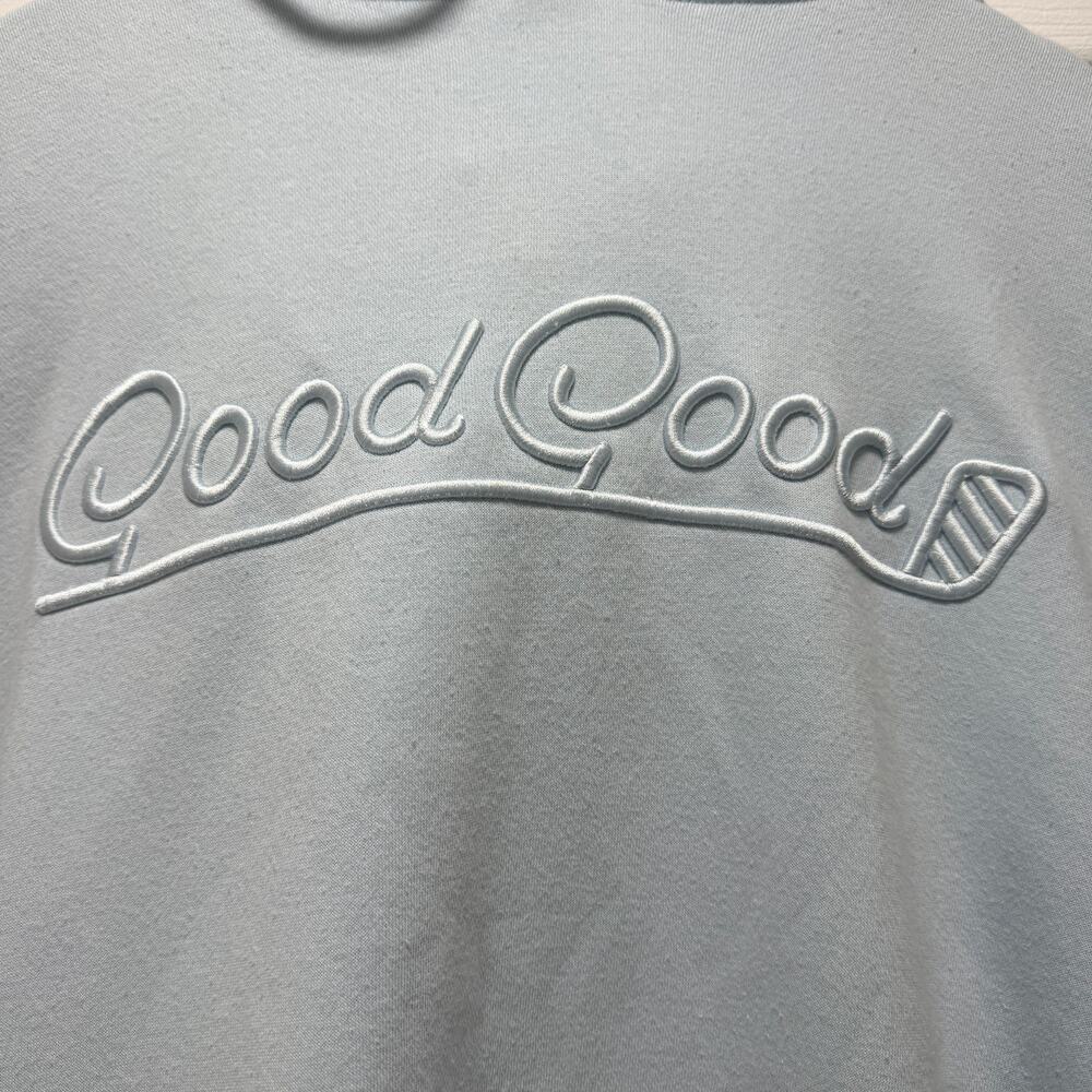 Good Good Golf Hoodie Men’s M Light Blue Embroidered Logo Fleece Pullover